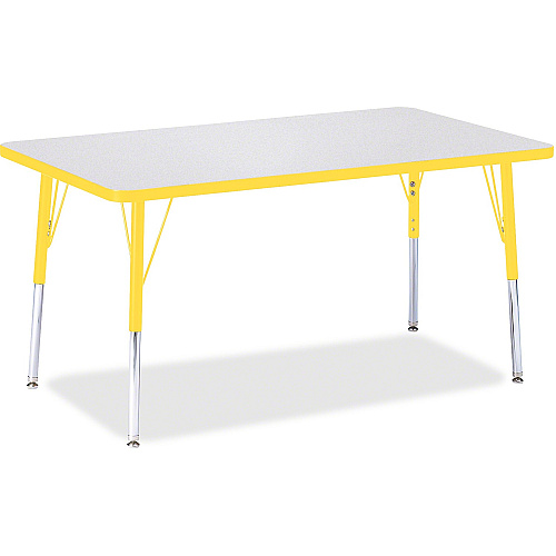 Jonti-Craft Berries Adult Height Color Edge Rectangle Table Laminated Rectangle, Yellow Top - Four Leg Base - 4 Legs - Height Adjustable - 24" to 31" Adjustment - 48" Table Top Length x 30" Table Top Width x 1.13" Table Top Thickness - 31" He (6473JCA007)