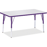 Jonti-Craft Berries Adult Height Color Edge Rectangle Table Laminated Rectangle, Purple Top - Four Leg Base - 4 Legs - Height Adjustable - 24" to 31" Adjustment - 48" Table Top Length x 30" Table Top Width x 1.13" Table Top Thickness - 31" He (6473JCA004)