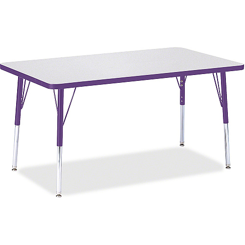 Jonti-Craft Berries Adult Height Color Edge Rectangle Table Laminated Rectangle, Purple Top - Four Leg Base - 4 Legs - Height Adjustable - 24" to 31" Adjustment - 48" Table Top Length x 30" Table Top Width x 1.13" Table Top Thickness - 31" He (6473JCA004)