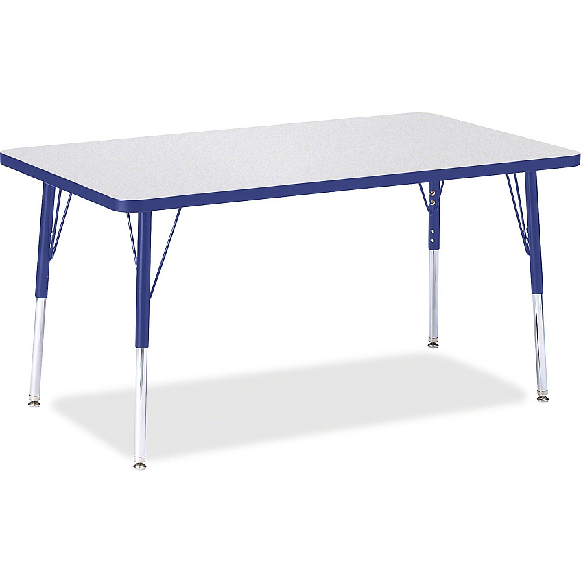 Jonti-Craft Berries Adult Height Color Edge Rectangle Table Blue Rectangle, Laminated Top - Four Leg Base - 4 Legs - Height Adjustable - 24" to 31" Adjustment - 48" Table Top Length x 30" Table Top Width x 1.13" Table Top Thickness - 31" Heig (6473JCA003)