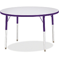 Jonti-Craft Berries Adult Height Color Edge Round Table Laminated Round, Purple Top - Four Leg Base - 4 Legs - Height Adjustable - 24" to 31" Adjustment x 1.13" Table Top Thickness x 42" Table Top Diameter - 31" Height - Art, Craft - Assembly (6468JCA004)
