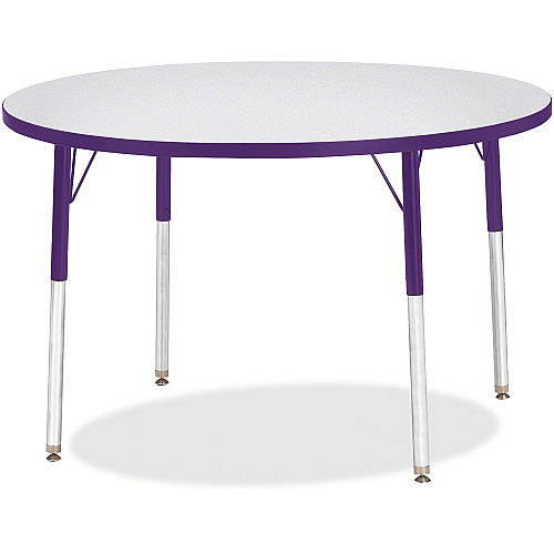 Jonti-Craft Berries Adult Height Color Edge Round Table Laminated Round, Purple Top - Four Leg Base - 4 Legs - Height Adjustable - 24" to 31" Adjustment x 1.13" Table Top Thickness x 42" Table Top Diameter - 31" Height - Art, Craft - Assembly (6468JCA004)