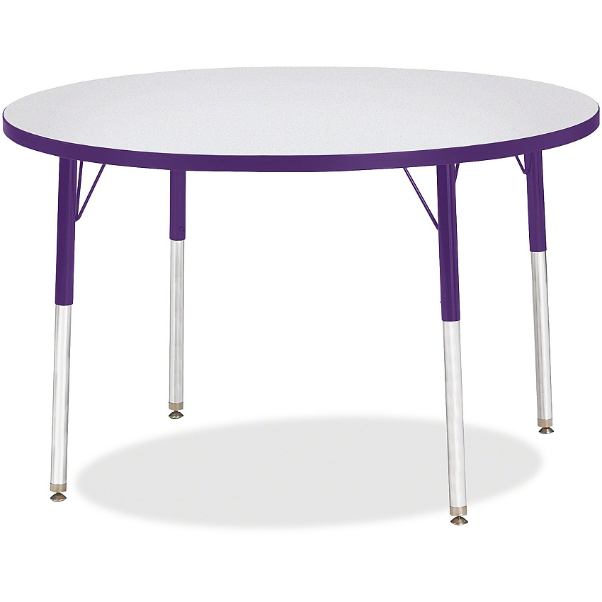 Jonti-Craft Berries Adult Height Color Edge Round Table Laminated Round, Purple Top - Four Leg Base - 4 Legs - Height Adjustable - 24" to 31" Adjustment x 1.13" Table Top Thickness x 42" Table Top Diameter - 31" Height - Art, Craft - Assembly (6468JCA004)