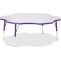 Jonti-Craft Berries Elementary Height Prism Six-Leaf Table Laminated, Purple Top - Four Leg Base - 4 Legs - Height Adjustable - 15