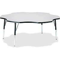 Jonti-Craft Berries Prism Six-Leaf Student Table Black, Laminated Top - Four Leg Base - 4 Legs - Height Adjustable - 24