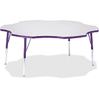 Jonti-Craft Berries Prism Six-Leaf Student Table Laminated, Purple Top - Four Leg Base - 4 Legs - Height Adjustable - 24