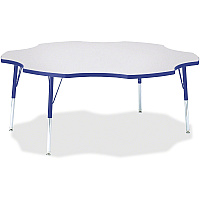 Jonti-Craft Berries Prism Six-Leaf Student Table Gray, Laminated Top - Four Leg Base - 4 Legs - Height Adjustable - 24