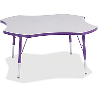 Jonti-Craft Berries Elementary Height Prism Four-Leaf Table Laminated, Purple Top - Four Leg Base - 4 Legs - Height Adjustable - 15" to 24" Adjustment x 1.13" Table Top Thickness x 48" Table Top Diameter - 24" Height - Educational Environment (6453JCE004)