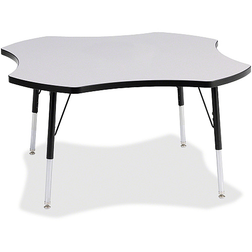 Jonti-Craft Berries Prism Four-Leaf Student Table Black, Laminated Top - Four Leg Base - 4 Legs - Height Adjustable - 24" to 31" Adjustment x 1.13" Table Top Thickness x 48" Table Top Diameter - 31" Height - Educational Environment - Assembly (6453JCA180)
