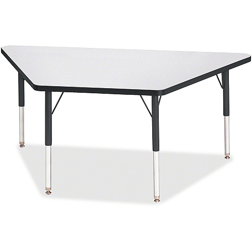 Jonti-Craft Berries Elementary Height Prism Edge Trapezoid Table Black Trapezoid, Laminated Top - Four Leg Base - 4 Legs - Height Adjustable - 15" to 24" Adjustment - 60" Table Top Length x 30" Table Top Width x 1.13" Table Top Thickness - 24 (6443JCE180)