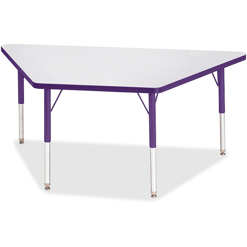 Jonti-Craft Berries Elementary Height Prism Edge Trapezoid Table Laminated Trapezoid, Purple Top - Four Leg Base - 4 Legs - Height Adjustable - 15" to 24" Adjustment - 60" Table Top Length x 30" Table Top Width x 1.13" Table Top Thickness - 2 (6443JCE004)