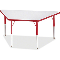 Jonti-Craft Berries Adult Height Gray Laminate Trapezoid Table Gray Trapezoid, Laminated Top - Four Leg Base - 4 Legs - Height Adjustable - 24