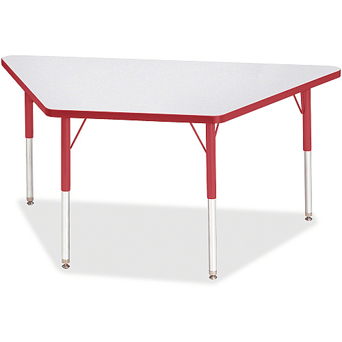 Jonti-Craft Berries Adult Height Gray Laminate Trapezoid Table Gray Trapezoid, Laminated Top - Four Leg Base - 4 Legs - Height Adjustable - 24" to 31" Adjustment - 60" Table Top Length x 30" Table Top Width x 1.13" Table Top Thickness - 31" H (6443JCA008)