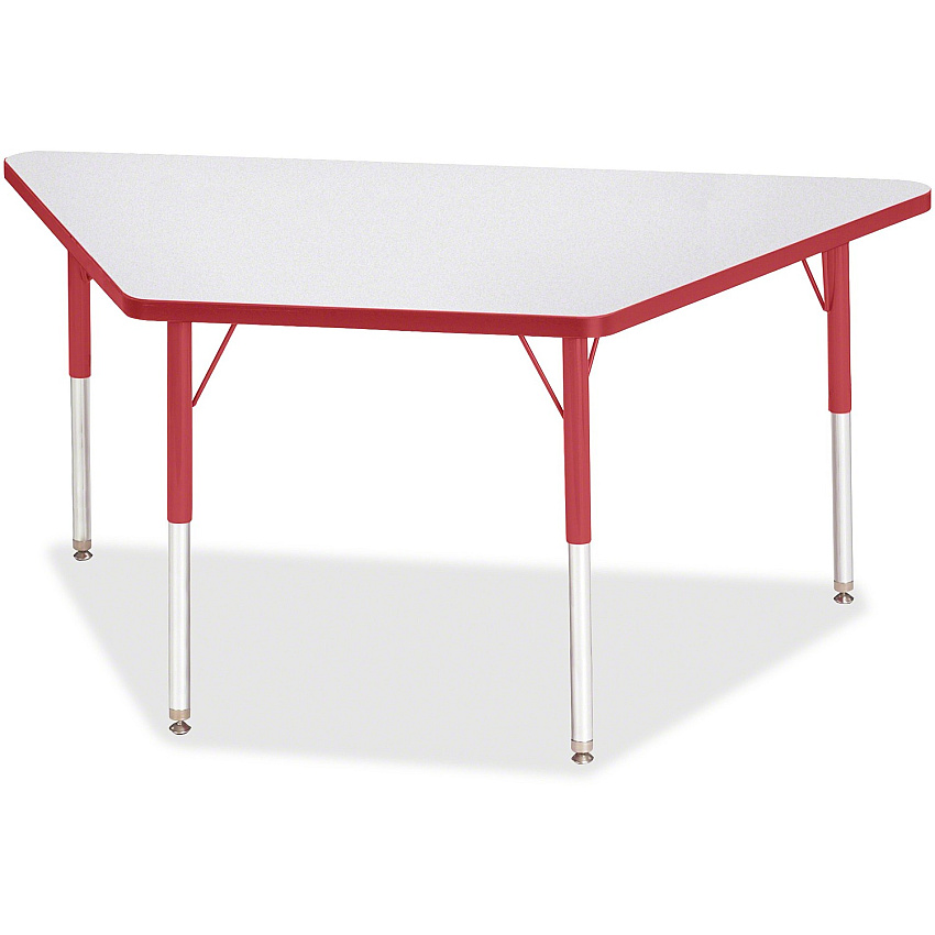 Jonti-Craft Berries Adult Height Gray Laminate Trapezoid Table Gray Trapezoid, Laminated Top - Four Leg Base - 4 Legs - Height Adjustable - 24" to 31" Adjustment - 60" Table Top Length x 30" Table Top Width x 1.13" Table Top Thickness - 31" H (6443JCA008)
