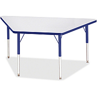 Jonti-Craft Berries Adult-Size Gray Laminate Trapezoid Table Gray Trapezoid, Laminated Top - Four Leg Base - 4 Legs - Height Adjustable - 24