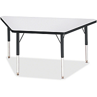 Jonti-Craft Berries Elementary Height Prism Edge Trapezoid Table Black Trapezoid, Laminated Top - Four Leg Base - 4 Legs - Height Adjustable - 15" to 24" Adjustment - 48" Table Top Length x 24" Table Top Width x 1.13" Table Top Thickness - 24 (6438JCE180)