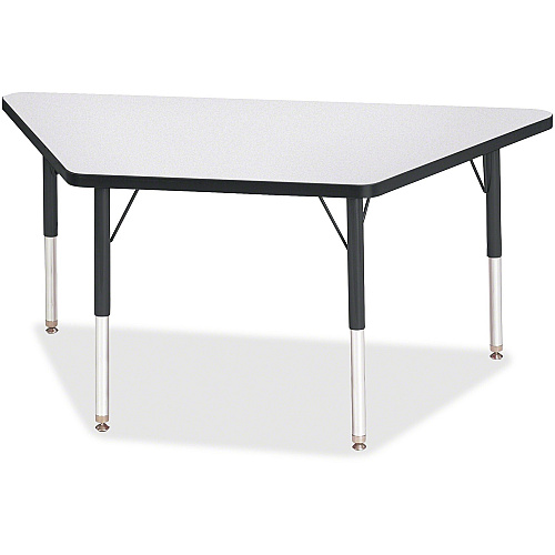 Jonti-Craft Berries Elementary Height Prism Edge Trapezoid Table Black Trapezoid, Laminated Top - Four Leg Base - 4 Legs - Height Adjustable - 15" to 24" Adjustment - 48" Table Top Length x 24" Table Top Width x 1.13" Table Top Thickness - 24 (6438JCE180)
