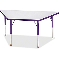 Jonti-Craft Berries Elementary Height Prism Edge Trapezoid Table Laminated Trapezoid, Purple Top - Four Leg Base - 4 Legs - Height Adjustable - 15" to 24" Adjustment - 48" Table Top Length x 24" Table Top Width x 1.13" Table Top Thickness - 2 (6438JCE004)