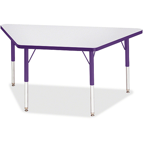 Jonti-Craft Berries Elementary Height Prism Edge Trapezoid Table Laminated Trapezoid, Purple Top - Four Leg Base - 4 Legs - Height Adjustable - 15" to 24" Adjustment - 48" Table Top Length x 24" Table Top Width x 1.13" Table Top Thickness - 2 (6438JCE004)