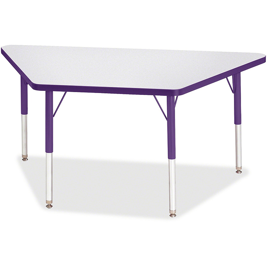 Jonti-Craft Berries Elementary Height Prism Edge Trapezoid Table Laminated Trapezoid, Purple Top - Four Leg Base - 4 Legs - Height Adjustable - 15" to 24" Adjustment - 48" Table Top Length x 24" Table Top Width x 1.13" Table Top Thickness - 2 (6438JCE004)
