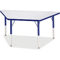 Jonti-Craft Berries Elementary Height Prism Edge Trapezoid Table Gray Trapezoid, Laminated Top - Four Leg Base - 4 Legs - Height Adjustable - 15" to 24" Adjustment - 48" Table Top Length x 24" Table Top Width x 1.13" Table Top Thickness - 24" (6438JCE003)
