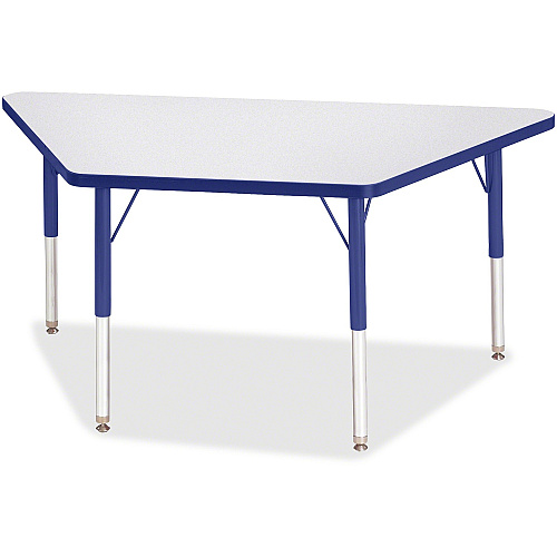 Jonti-Craft Berries Elementary Height Prism Edge Trapezoid Table Gray Trapezoid, Laminated Top - Four Leg Base - 4 Legs - Height Adjustable - 15" to 24" Adjustment - 48" Table Top Length x 24" Table Top Width x 1.13" Table Top Thickness - 24" (6438JCE003)