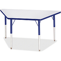 Jonti-Craft Berries Adult-Size Gray Laminate Trapezoid Table Gray Trapezoid, Laminated Top - Four Leg Base - 4 Legs - Height Adjustable - 24