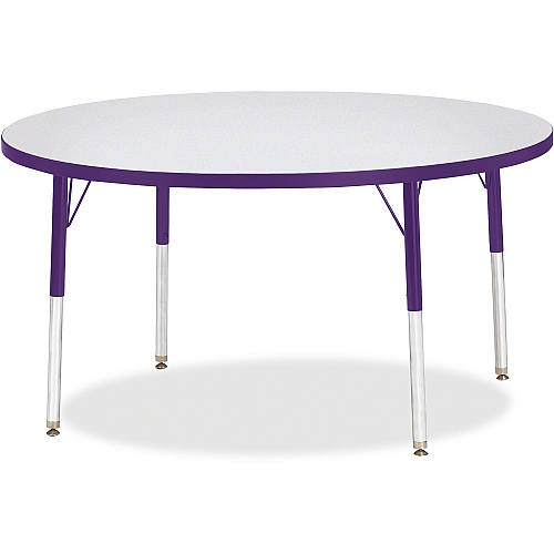 Jonti-Craft Berries Adult Height Color Edge Round Table Laminated Round, Purple Top - Four Leg Base - 4 Legs - Height Adjustable - 24" to 31" Adjustment x 1.13" Table Top Thickness x 48" Table Top Diameter - 31" Height - Art, Craft - Assembly (6433JCA004)