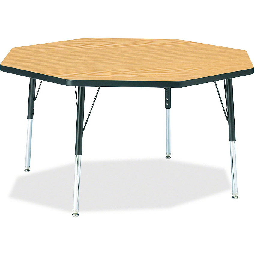 Jonti-Craft Berries Elementary Height Color Top Octagon Table Black Oak Octagonal, Laminated Top - Four Leg Base - 4 Legs - Height Adjustable - 15" to 24" Adjustment x 1.13" Table Top Thickness x 48" Table Top Diameter - 24" Height - Art, Cra (6428JCE210)