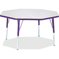 Jonti-Craft Berries Elementary Height Color Edge Octagon Table Laminated Octagonal, Purple Top - Four Leg Base - 4 Legs - Height Adjustable - 15" to 24" Adjustment x 1.13" Table Top Thickness x 48" Table Top Diameter - 24" Height - Art, Craft (6428JCE004)