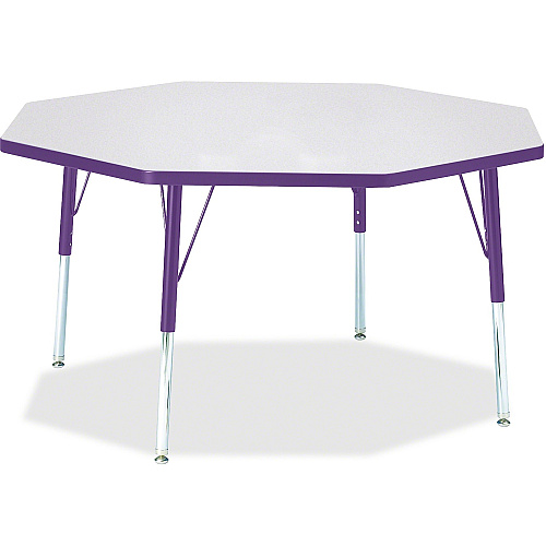 Jonti-Craft Berries Elementary Height Color Edge Octagon Table Laminated Octagonal, Purple Top - Four Leg Base - 4 Legs - Height Adjustable - 15" to 24" Adjustment x 1.13" Table Top Thickness x 48" Table Top Diameter - 24" Height - Art, Craft (6428JCE004)