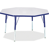 Jonti-Craft Berries Elementary Height Color Edge Octagon Table Gray Octagonal, Laminated Top - Four Leg Base - 4 Legs - Height Adjustable - 15" to 24" Adjustment x 1.13" Table Top Thickness x 48" Table Top Diameter - 24" Height - Art, Craft - (6428JCE003)