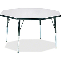 Jonti-Craft Berries Adult Height Color Edge Octagon Table Black Octagonal, Laminated Top - Four Leg Base - 4 Legs - Height Adjustable - 24" to 31" Adjustment x 1.13" Table Top Thickness x 48" Table Top Diameter - 31" Height - Art, Craft - Ass (6428JCA180)