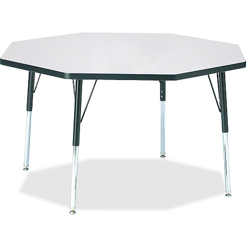 Jonti-Craft Berries Adult Height Color Edge Octagon Table Black Octagonal, Laminated Top - Four Leg Base - 4 Legs - Height Adjustable - 24" to 31" Adjustment x 1.13" Table Top Thickness x 48" Table Top Diameter - 31" Height - Art, Craft - Ass (6428JCA180)