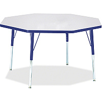 Jonti-Craft Berries Adult Height Color Edge Octagon Table Gray Octagonal, Laminated Top - Four Leg Base - 4 Legs - Height Adjustable - 24" to 31" Adjustment x 1.13" Table Top Thickness x 48" Table Top Diameter - 31" Height - Art, Craft - Asse (6428JCA003)