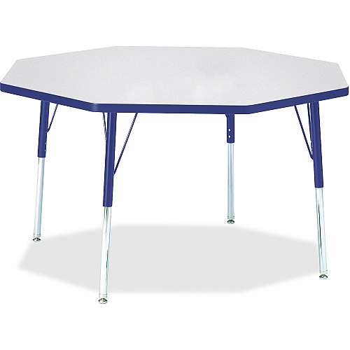Jonti-Craft Berries Adult Height Color Edge Octagon Table Gray Octagonal, Laminated Top - Four Leg Base - 4 Legs - Height Adjustable - 24" to 31" Adjustment x 1.13" Table Top Thickness x 48" Table Top Diameter - 31" Height - Art, Craft - Asse (6428JCA003)