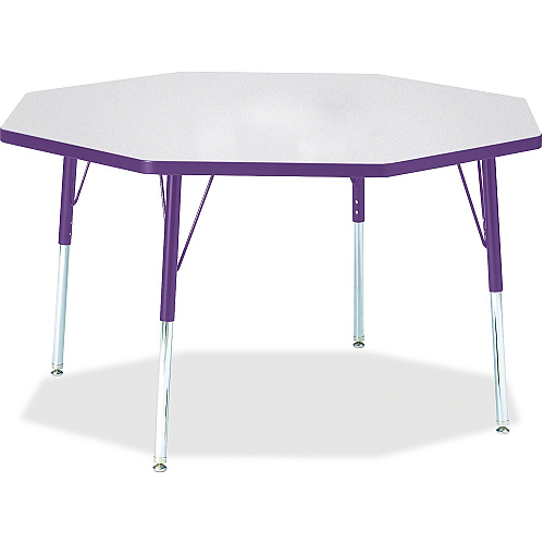 Jonti-Craft Berries Adult Height Color Edge Octagon Table Laminated Octagonal, Purple Top - Four Leg Base - 4 Legs - Height Adjustable - 24" to 31" Adjustment x 1.13" Table Top Thickness x 48" Table Top Diameter - 31" Height - Art, Craft - As (6428JCA004)