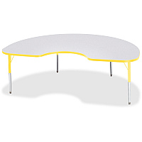 Jonti-Craft Berries Elementary Height Color Edge Kidney Table Laminated Kidney-shaped, Yellow Top - Four Leg Base - 4 Legs - Height Adjustable - 15" to 24" Adjustment - 72" Table Top Length x 48" Table Top Width x 1.13" Table Top Thickness -  (6423JCE007)