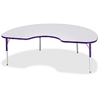 Jonti-Craft Berries Elementary Height Color Edge Kidney Table Laminated Kidney-shaped, Purple Top - Four Leg Base - 4 Legs - Height Adjustable - 15" to 24" Adjustment - 72" Table Top Length x 48" Table Top Width x 1.13" Table Top Thickness -  (6423JCE004)