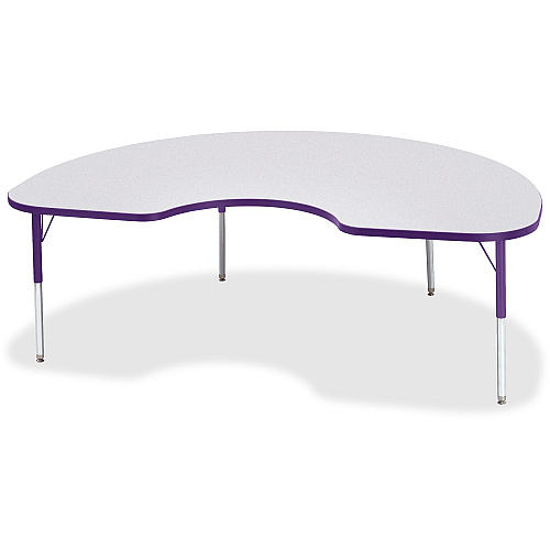 Jonti-Craft Berries Elementary Height Color Edge Kidney Table Laminated Kidney-shaped, Purple Top - Four Leg Base - 4 Legs - Height Adjustable - 15" to 24" Adjustment - 72" Table Top Length x 48" Table Top Width x 1.13" Table Top Thickness -  (6423JCE004)