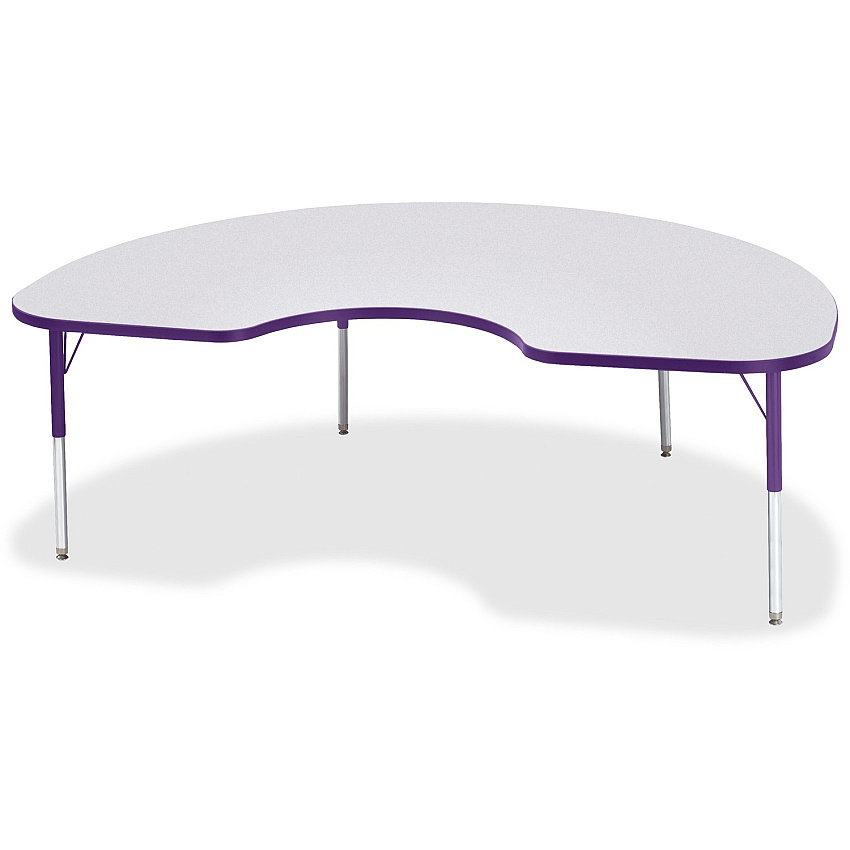Jonti-Craft Berries Elementary Height Color Edge Kidney Table Laminated Kidney-shaped, Purple Top - Four Leg Base - 4 Legs - Height Adjustable - 15" to 24" Adjustment - 72" Table Top Length x 48" Table Top Width x 1.13" Table Top Thickness -  (6423JCE004)