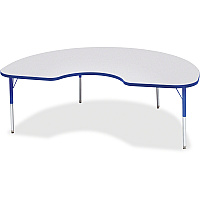 Jonti-Craft Berries Elementary Height Color Edge Kidney Table Gray Kidney-shaped, Laminated Top - Four Leg Base - 4 Legs - Height Adjustable - 15