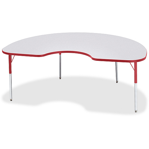 Jonti-Craft Berries Adult Height Prism Color Edge Kidney Table Laminated Kidney-shaped, Red Top - Four Leg Base - 4 Legs - Height Adjustable - 24" to 31" Adjustment - 72" Table Top Length x 48" Table Top Width x 1.13" Table Top Thickness - 31 (6423JCA008)