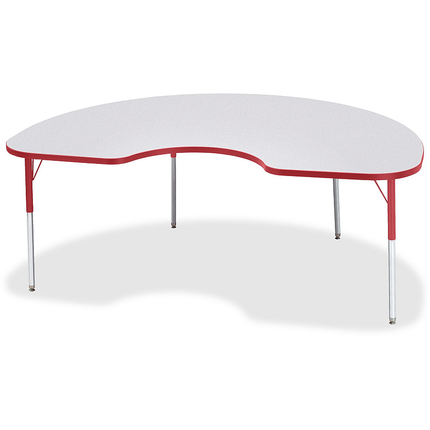 Jonti-Craft Berries Adult Height Prism Color Edge Kidney Table Laminated Kidney-shaped, Red Top - Four Leg Base - 4 Legs - Height Adjustable - 24" to 31" Adjustment - 72" Table Top Length x 48" Table Top Width x 1.13" Table Top Thickness - 31 (6423JCA008)