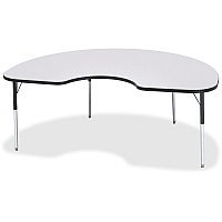 Jonti-Craft Berries Adult Height Prism Color Edge Kidney Table Black Kidney-shaped, Laminated Top - Four Leg Base - 4 Legs - Height Adjustable - 24