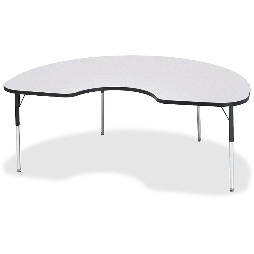 Jonti-Craft Berries Adult Height Prism Color Edge Kidney Table Black Kidney-shaped, Laminated Top - Four Leg Base - 4 Legs - Height Adjustable - 24" to 31" Adjustment - 72" Table Top Length x 48" Table Top Width x 1.13" Table Top Thickness -  (6423JCA180)