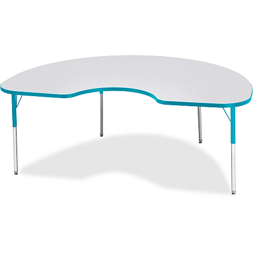 Jonti-Craft Berries Adult Height Prism Color Edge Kidney Table Laminated Kidney-shaped, Teal Top - Four Leg Base - 4 Legs - Height Adjustable - 24" to 31" Adjustment - 72" Table Top Length x 48" Table Top Width x 1.13" Table Top Thickness - 3 (6423JCA005)
