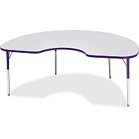 Jonti-Craft Berries Adult Height Prism Color Edge Kidney Table Gray Kidney-shaped, Laminated Top - Four Leg Base - 4 Legs - Height Adjustable - 24