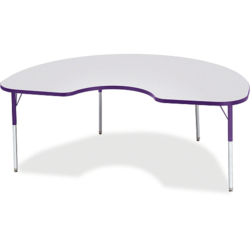 Jonti-Craft Berries Adult Height Prism Color Edge Kidney Table Gray Kidney-shaped, Laminated Top - Four Leg Base - 4 Legs - Height Adjustable - 24" to 31" Adjustment - 72" Table Top Length x 48" Table Top Width x 1.13" Table Top Thickness - 3 (6423JCA004)
