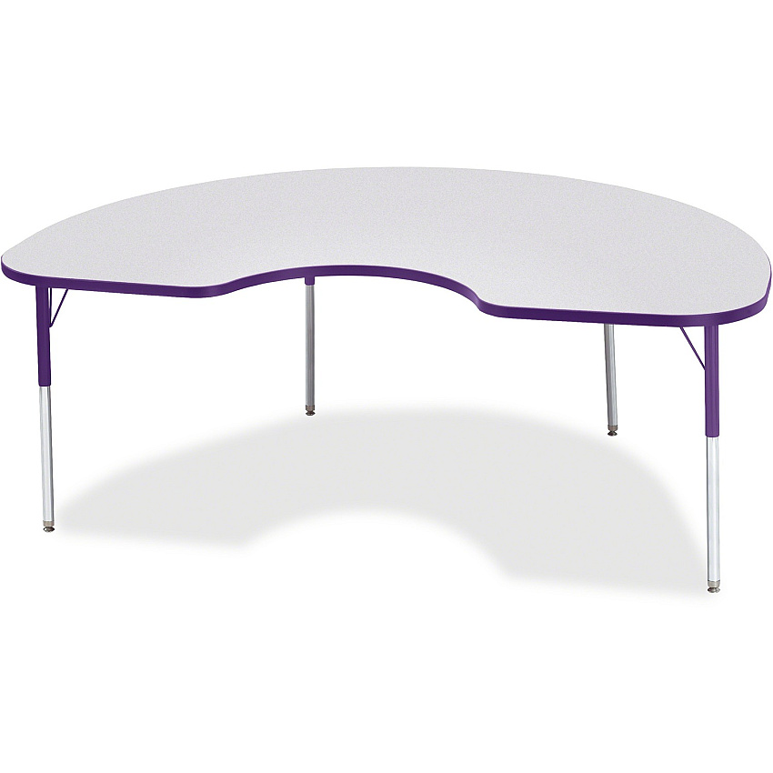 Jonti-Craft Berries Adult Height Prism Color Edge Kidney Table Gray Kidney-shaped, Laminated Top - Four Leg Base - 4 Legs - Height Adjustable - 24" to 31" Adjustment - 72" Table Top Length x 48" Table Top Width x 1.13" Table Top Thickness - 3 (6423JCA004)